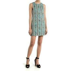 Alice & Olivia Multicolored Clyde Embellished Beaded Shift Dress Size 2